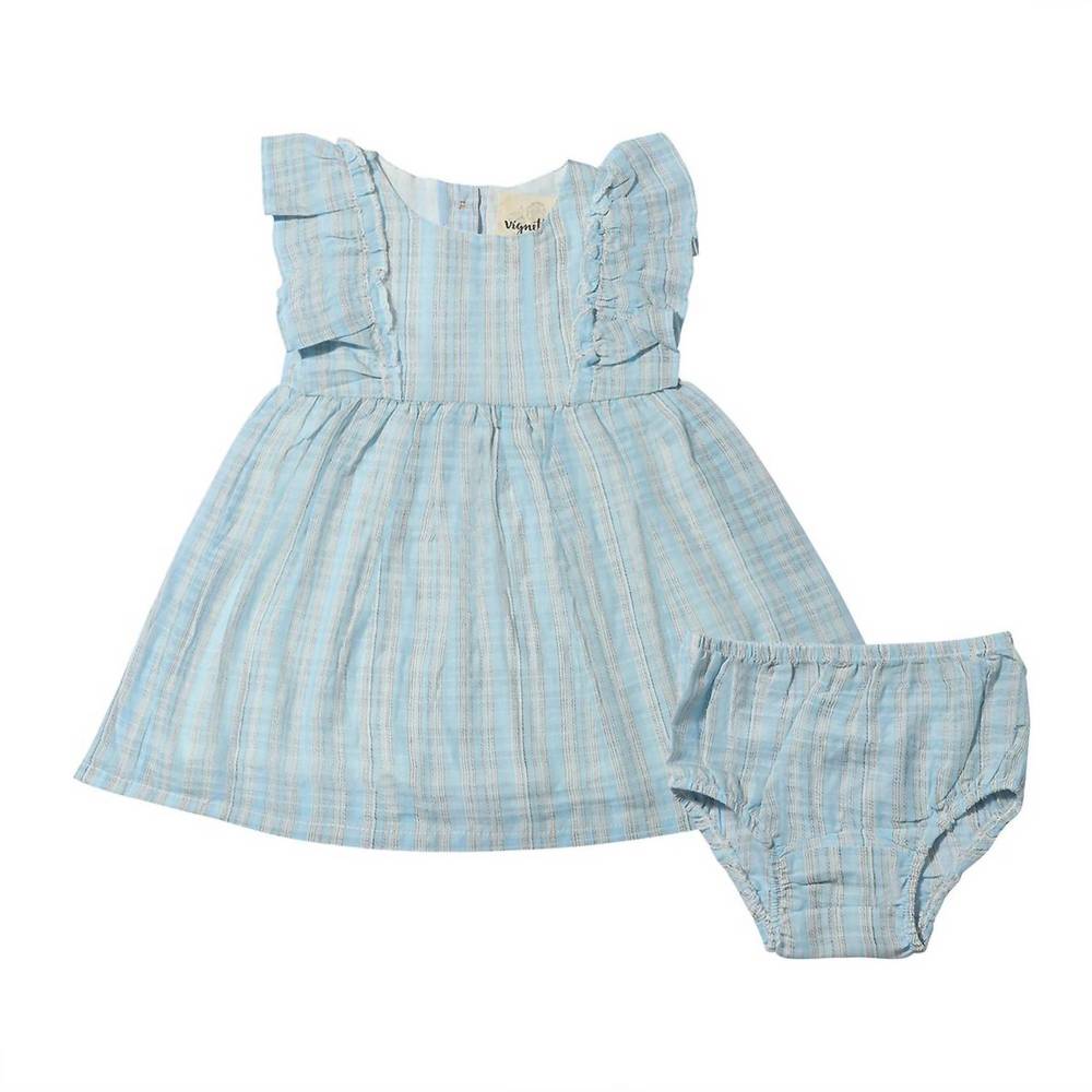 NEW VIGNETTE toddler girl's michele dress set in blue stripe